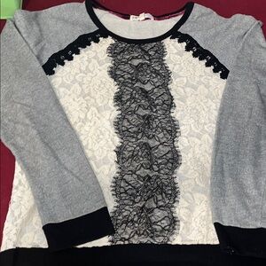 Jolt Black and Gray Knit Sweater Top